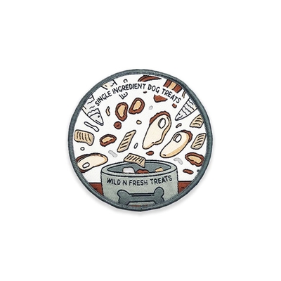 2.5'' Rayon Fabric Woven Patch Label For Jacket Merrowed Border​
