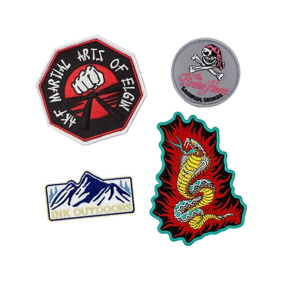 Custom 100% Embroidered Patches Outdoor Caps Hook And Loop Patch For Jackets