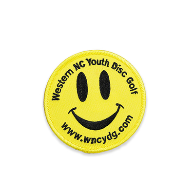 100% Embroidered Custom Logo Patches Smiley Face Iron On Patch Jackets Hats