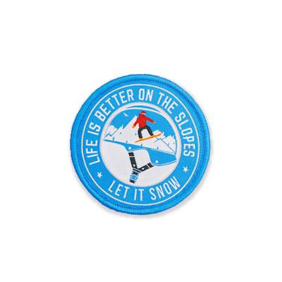 Skiing Embroidered Sports Patches Woven Yarn Thread Fabric For Jacket