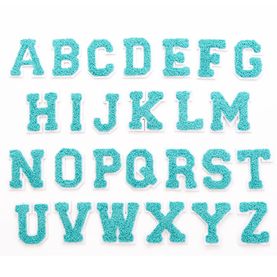 Multicolor Chenille Embroidery Patch  26 Letters Adhesive For Hoodie