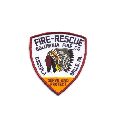 Company Custom Patches Logo Embroidery Merrowed Badge Fire Rescue Iron On Patch