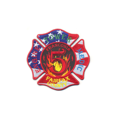 9 Colors Fire Department Iron On Patches , Logo Embroidered Custom Uniform Patches