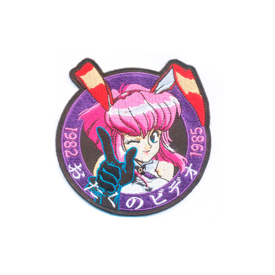 Anime Charater Embroidered Hat Patches , Custom Patches For Caps Die Cut Border