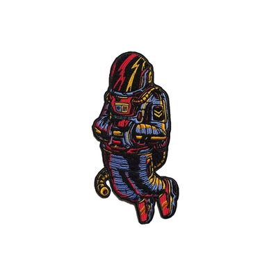 Self Adhesive Iron On Embroidered Patches Merrowed Border For Clothes
