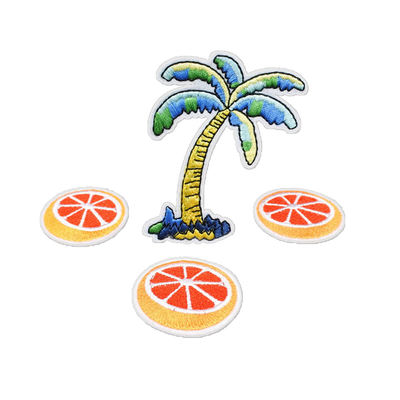 Twill Felt Fabric Iron On Cotton Patches , Logo Embroidered Patches For Clothes