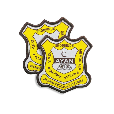 Academy Uniform Custom Woven Badges , Chenille Iron On Patch Polyester Material