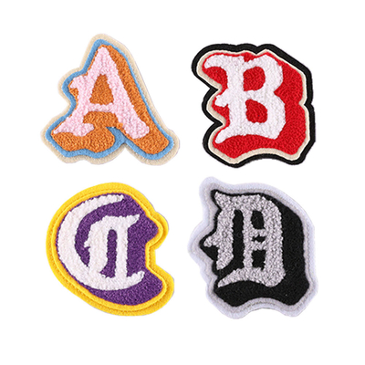 3D Applique​ Custom Iron On Patches , 26 Letters Embroidery Patches For Jackets