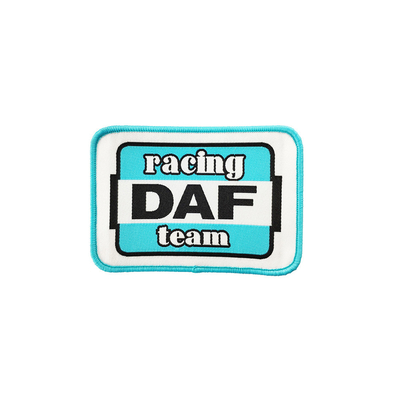 Stick Iron On Woven Patch Label Embroidered Merrowed Yarn Material