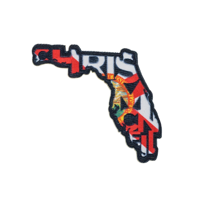 Die Cut Iron On Sublimation Patches , Sew On Embroidered Patch OEM