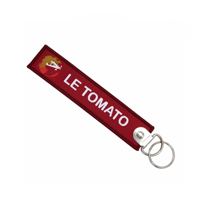 Brand Logo​ Embroidered Key Chain Merrowed Woven Yarn Material
