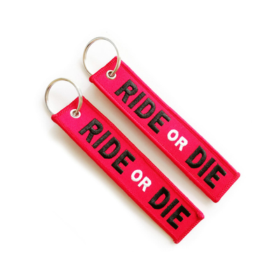 Logo Custom Embroidered Keychain Twill Merrowed Border 12 Colors OEM