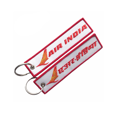 Twill Merrowed Embroidered Key Chain Tag For Souvenir Gift 13cm × 3cm