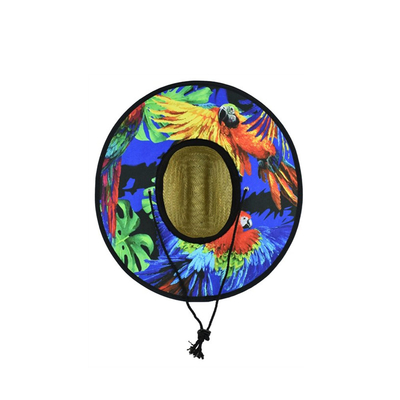 Mat Grass Patch Straw Hat Round Shape Woven Heat Printing Bottom ODM