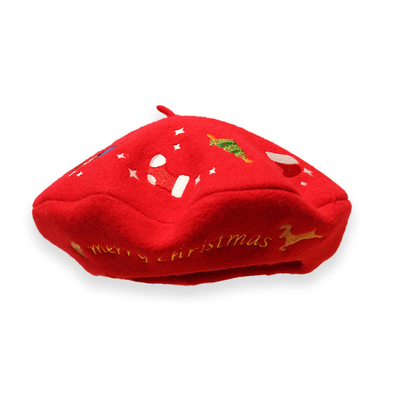 Embroidery Beret Cap Hat Multi Color Wool Material For Winter