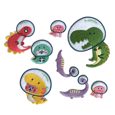 Heat Cut Cartoon Embroidered Logo Iron On Patches For Clothes