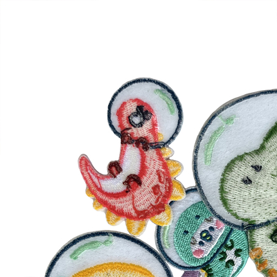 Heat Cut Cartoon Embroidered Logo Iron On Patches For Clothes