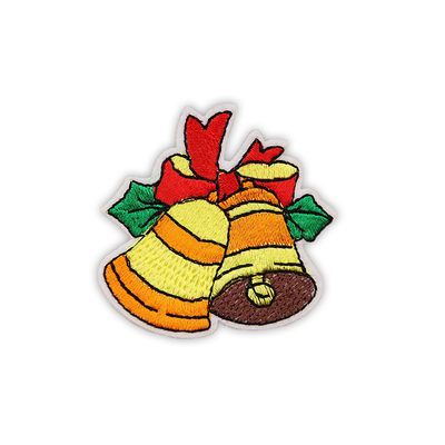 Merry Christmas 3D PVC Patches Embroidered Merrowed Cut Border