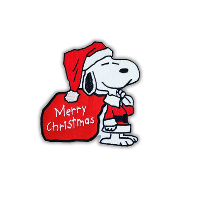 Merry Christmas 3D PVC Patches Embroidered Merrowed Cut Border
