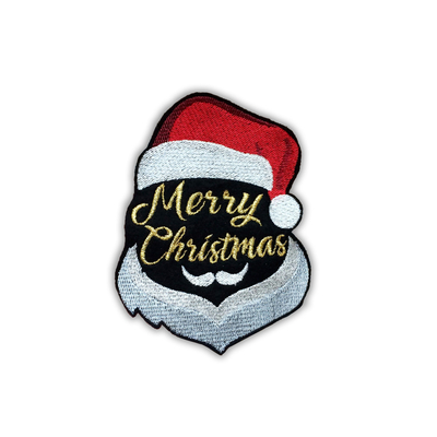 Merry Christmas 3D PVC Patches Embroidered Merrowed Cut Border