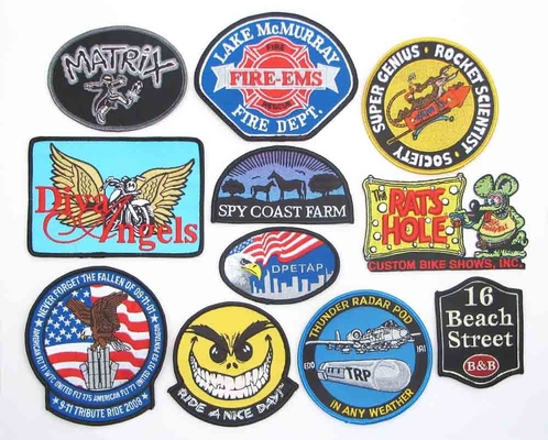 Heat Transfer Clothing Embroidered Patches School Club Uniform Badge Twill