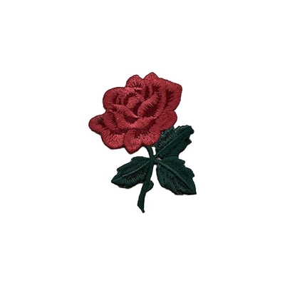 Heat Press Rose Flower Embroidered Hat Patches With Iron On Backing