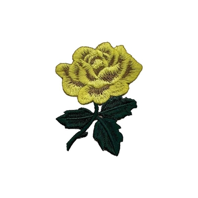 Heat Press Rose Flower Embroidered Hat Patches With Iron On Backing