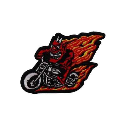 Environmental Polyester Embroidered Biker Patches For T-Shirt Decoration