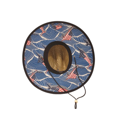 Embroidery Logo Patch Straw Hat For Fishing Mat Grass Material OEM